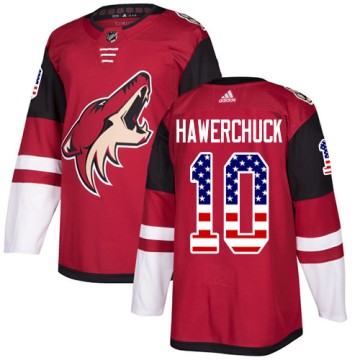 Authentic Adidas Men's Dale Hawerchuck Arizona Coyotes USA Flag Fashion Jersey - Red