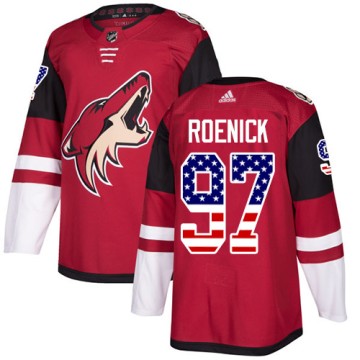 Authentic Adidas Men's Jeremy Roenick Arizona Coyotes USA Flag Fashion Jersey - Red