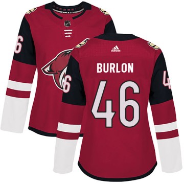 Authentic Adidas Women's Brandon Burlon Arizona Coyotes Maroon Home Jersey -
