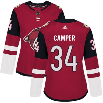 Authentic Adidas Women's Carter Camper Arizona Coyotes Maroon Home Jersey -