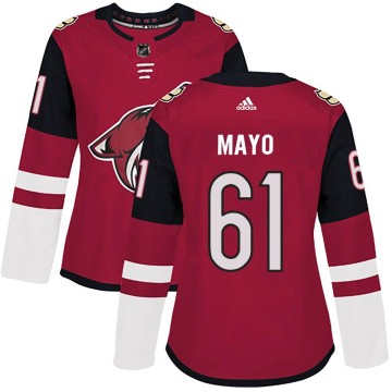 Authentic Adidas Women's Dysin Mayo Arizona Coyotes Maroon Home Jersey -