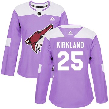 Authentic Adidas Women's Justin Kirkland Arizona Coyotes Fights Cancer Practice Jersey - Purple