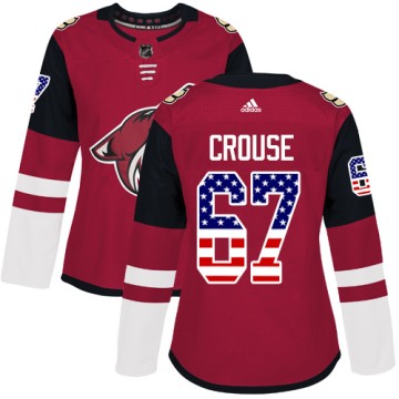Authentic Adidas Women's Lawson Crouse Arizona Coyotes USA Flag Fashion Jersey - Red