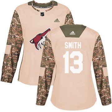 Authentic Adidas Women's Nathan Smith Arizona Coyotes Veterans Day Practice Jersey - Camo