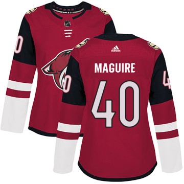 Authentic Adidas Women's Sean Maguire Arizona Coyotes Maroon Home Jersey -