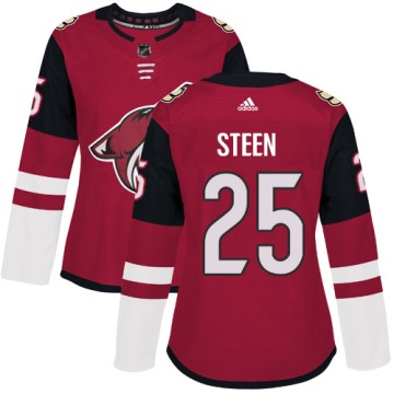 Authentic Adidas Women's Thomas Steen Arizona Coyotes Burgundy Home Jersey - Red