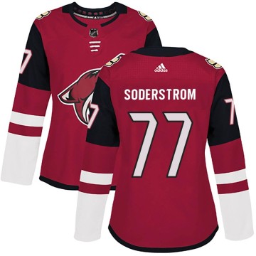Authentic Adidas Women's Victor Soderstrom Arizona Coyotes Maroon Home Jersey -