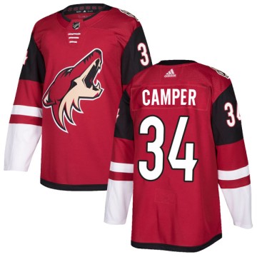 Authentic Adidas Youth Carter Camper Arizona Coyotes Maroon Home Jersey -