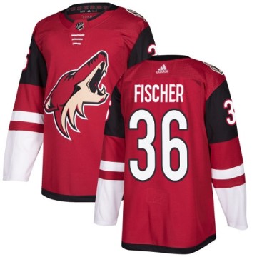 Authentic Adidas Youth Christian Fischer Arizona Coyotes Burgundy Home Jersey - Red