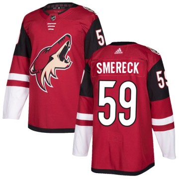 Authentic Adidas Youth Jalen Smereck Arizona Coyotes Maroon Home Jersey -