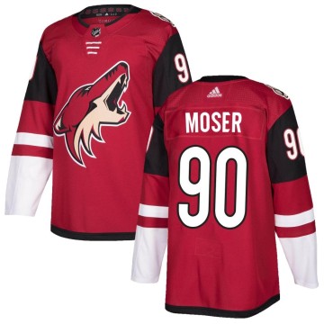 Authentic Adidas Youth J.J. Moser Arizona Coyotes Maroon Home Jersey -