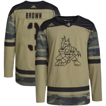 Authentic Adidas Youth Josh Brown Arizona Coyotes Camo Military Appreciation Practice Jersey - Brown