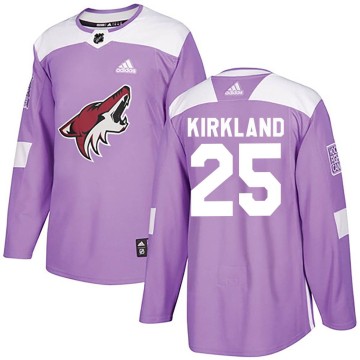 Authentic Adidas Youth Justin Kirkland Arizona Coyotes Fights Cancer Practice Jersey - Purple