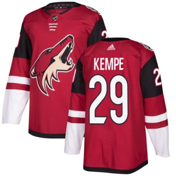 Authentic Adidas Youth Mario Kempe Arizona Coyotes Burgundy Home Jersey - Red