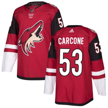 Authentic Adidas Youth Michael Carcone Arizona Coyotes Maroon Home Jersey -