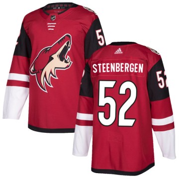 Authentic Adidas Youth Tyler Steenbergen Arizona Coyotes Maroon Home Jersey -