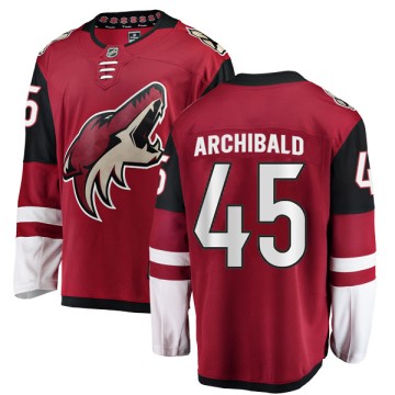 Authentic Fanatics Branded Men's Josh Archibald Arizona Coyotes Home Jersey - Red