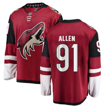 Authentic Fanatics Branded Youth Scott Allen Arizona Coyotes Home Jersey - Red