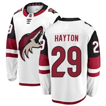 Breakaway Fanatics Branded Men's Barrett Hayton Arizona Coyotes Away Jersey - White